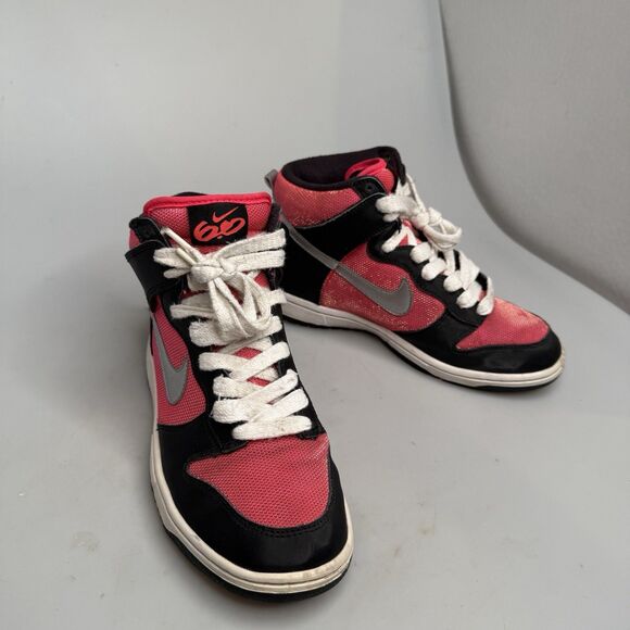 Nike 6.0 Dunk High Women’s 8.5 2011 Black Satin Hot Pink Black - Picture 12 of 16